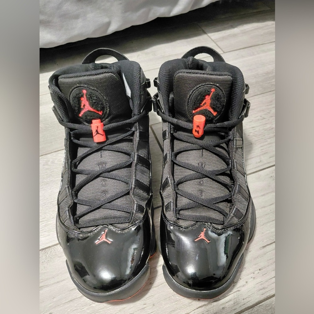 Air Jordan Black and Red High-Top Sneakers